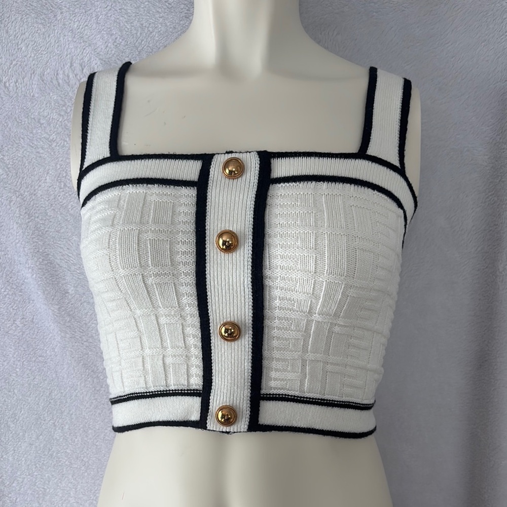 Elegant White‎ and Black Women's Top